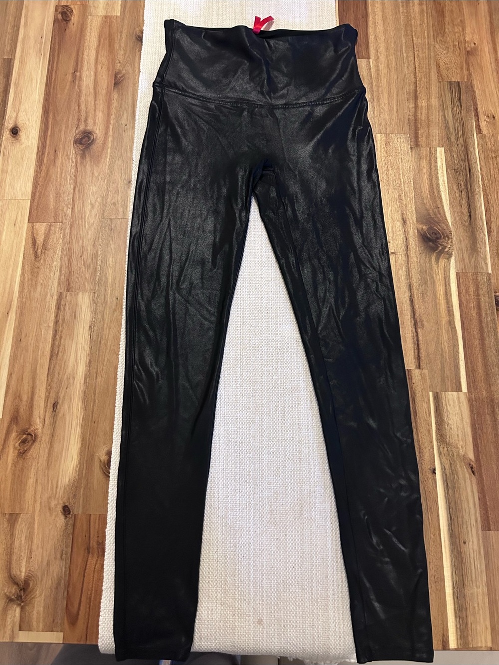 Spanx Black Faux-Leather Leggings Size L